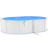 VidaXL Zwembad met stalen wand ovaal 490x360x120 cm wit