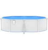 VidaXL Zwembad met stalen wand ovaal 490x360x120 cm wit