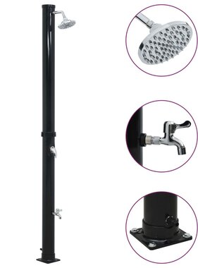VidaXL Solardouche 20 L 220 cm zwart