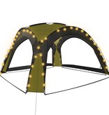 VidaXL Partytent met LED en 4 zijwanden 3,6x3,6x2,3 m groen
