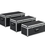 VidaXL Opbergkoffers 3 st aluminium zwart