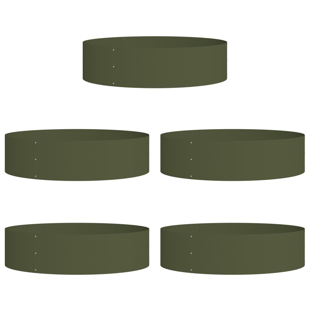 VidaXL Olijfgroene Plantenbakken Olijfgroen Metaal Groot