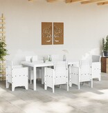 VidaXL Tuintafel 200x100x73 cm poly rattan wit
