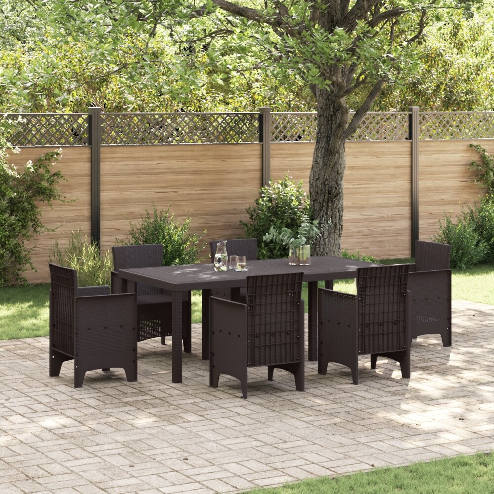 VidaXL Tuintafel 200x100x73 cm poly rattan bruin