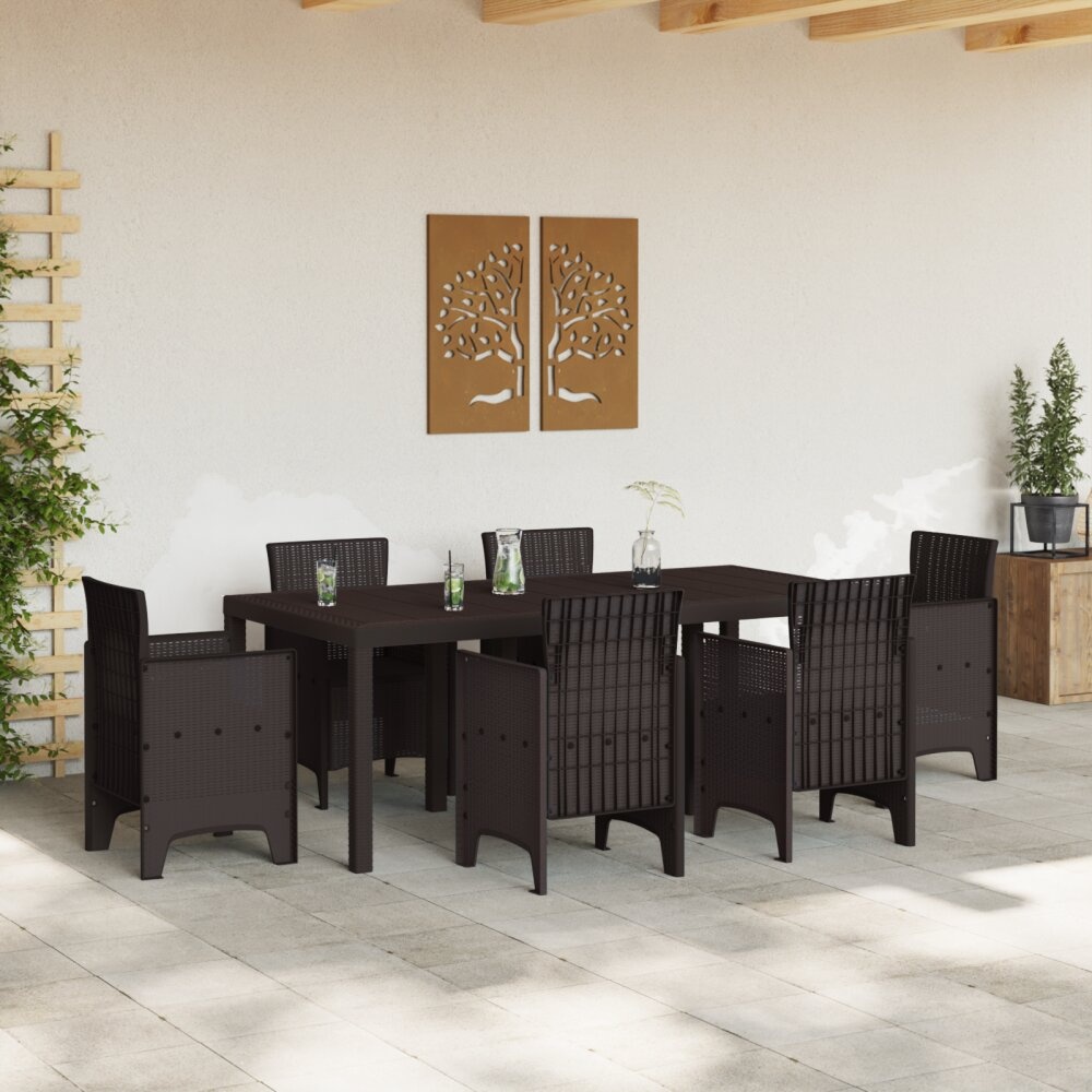 VidaXL Tuintafel 200x100x73 cm poly rattan bruin