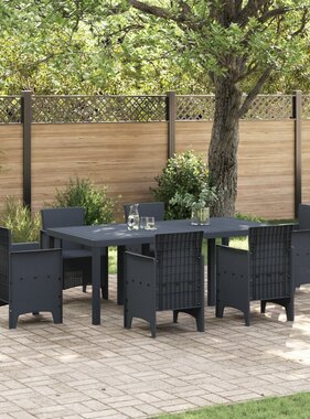 VidaXL Tuintafel 200x100x73 cm poly rattan antraciet