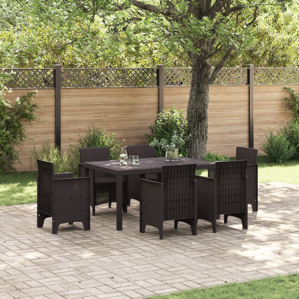 VidaXL Tuin Tafel Bruin 150x100x73 cm Poly Rattan