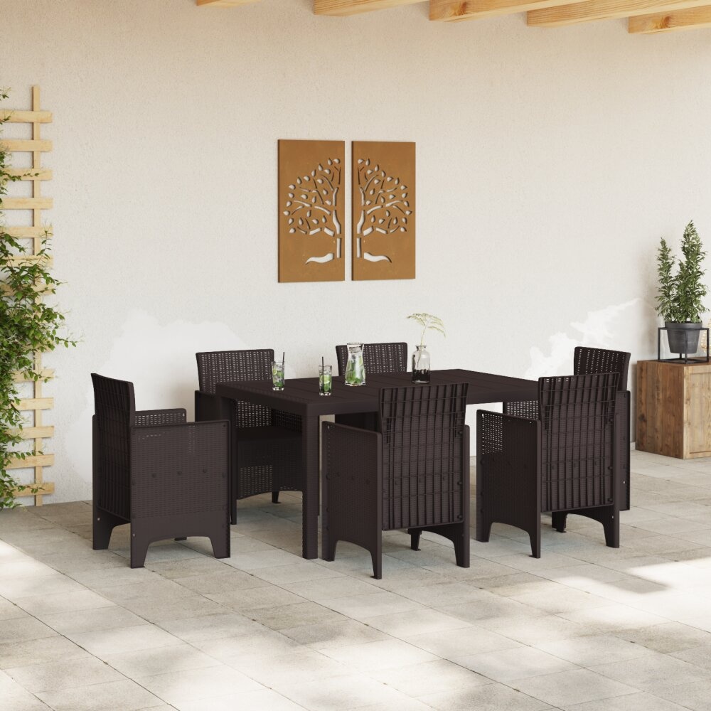 VidaXL Tuin Tafel Bruin 150x100x73 cm Poly Rattan