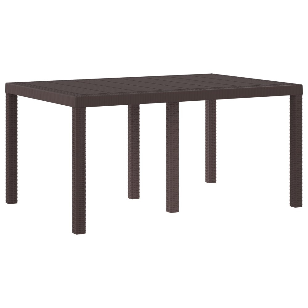 VidaXL Tuin Tafel Bruin 150x100x73 cm Poly Rattan