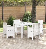 VidaXL Tuin Tafel Wit 100x100x73 cm Poly Rattan