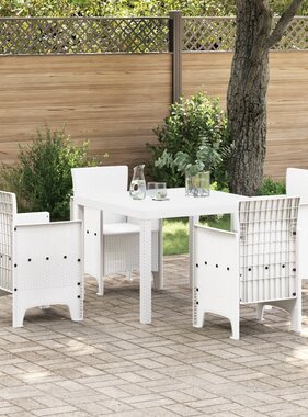 VidaXL Tuin Tafel Wit 100x100x73 cm Poly Rattan