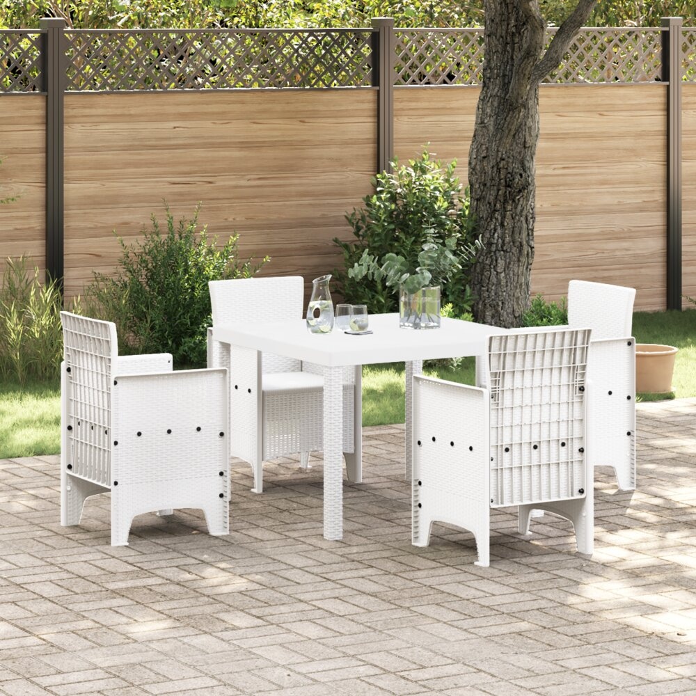 VidaXL Tuin Tafel Wit 100x100x73 cm Poly Rattan