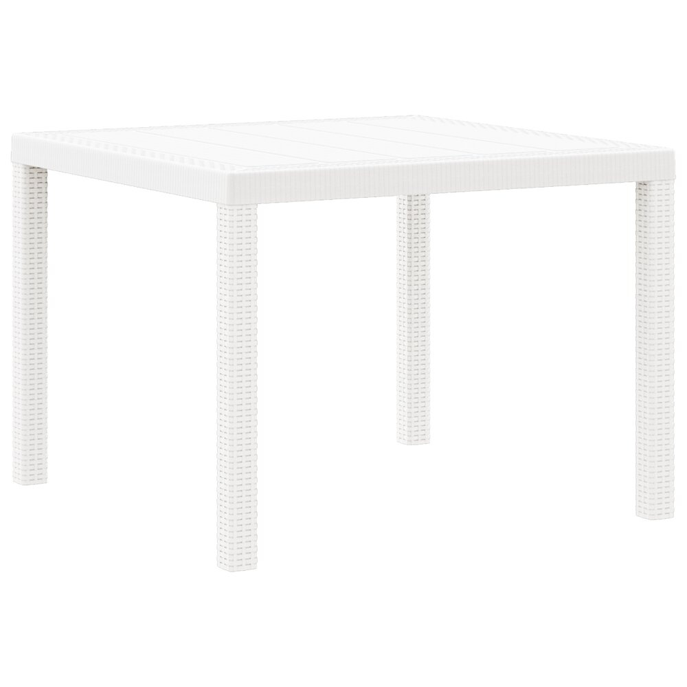 VidaXL Tuin Tafel Wit 100x100x73 cm Poly Rattan
