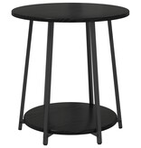 VidaXL Bijzettafel 2 stuks Zwart Eikenhout en Metaal