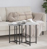 VidaXL 2-delige Bijzettafelset hout en metaal grijs sonoma eikenkleur