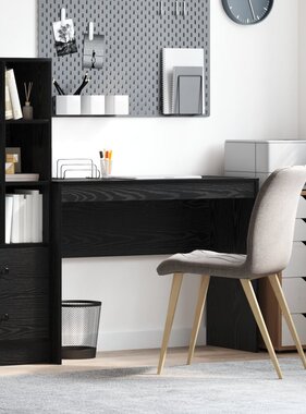 VidaXL Zwart Eiken Schrijfbureau Zwart eiken Bewerkt hout 100 x 40 x 76 cm