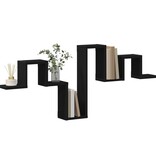 VidaXL Wandplank Zwart Eiken 104,5x10x43 cm Bewerkt Hout