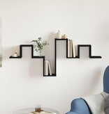 VidaXL Wandplank Zwart Eiken 104,5x10x43 cm Bewerkt Hout