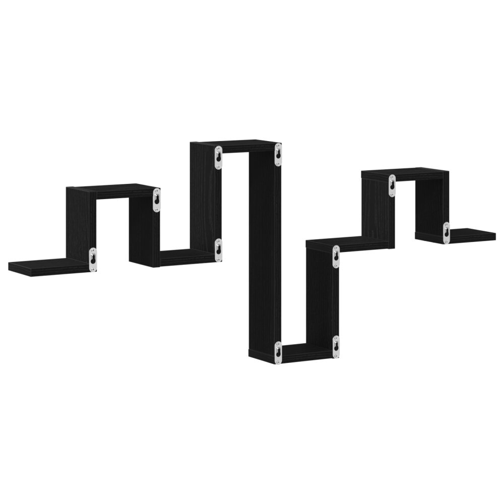 VidaXL Wandplank Zwart Eiken 104,5x10x43 cm Bewerkt Hout