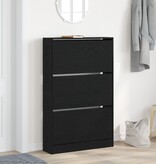 VidaXL Schoenenkast Zwart Eiken 80x21x125,5 cm Bewerkt Hout