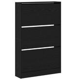 VidaXL Schoenenkast Zwart Eiken 80x21x125,5 cm Bewerkt Hout