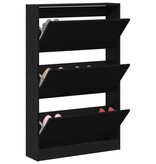 VidaXL Schoenenkast Zwart Eiken 80x21x125,5 cm Bewerkt Hout