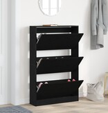VidaXL Schoenenkast Zwart Eiken 80x21x125,5 cm Bewerkt Hout