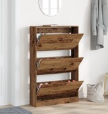 VidaXL Schoenenkast Oude Hout 80x21x125,5 cm Engineered Wood