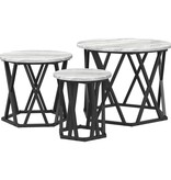 VidaXL 3-delige Bijzettafelset bewerkt hout grijs sonoma eikenkleurig