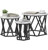 VidaXL 3-delige Bijzettafelset bewerkt hout grijs sonoma eikenkleurig