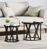 VidaXL 2-delige Bijzettafelset bewerkt hout zwart eikenkleurig