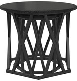 VidaXL 2-delige Bijzettafelset bewerkt hout zwart eikenkleurig