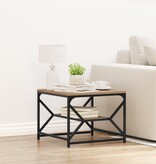 VidaXL Salontafel met Plank Artisan Eiken 51x50x40 cm Bewerkt Hout