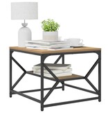 VidaXL Salontafel met Plank Artisan Eiken 51x50x40 cm Bewerkt Hout