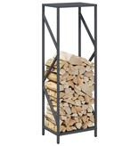 VidaXL Brandhoutrek 34x25x100 cm koudgewalst staal antracietkleurig