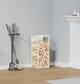 VidaXL Brandhoutrek 25x25x60 cm koudgewalst staal wit