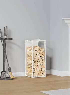 VidaXL Brandhoutrek 25x25x60 cm koudgewalst staal wit