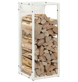 VidaXL Brandhoutrek 25x25x60 cm koudgewalst staal wit