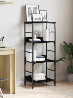 VidaXL Boekenplank 50x33x117,5 cm bewerkt hout en staal zwart eiken
