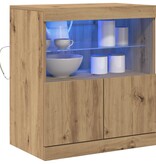 VidaXL Dressoir met LED-verlichting 60x37x67 cm artisanaal eiken