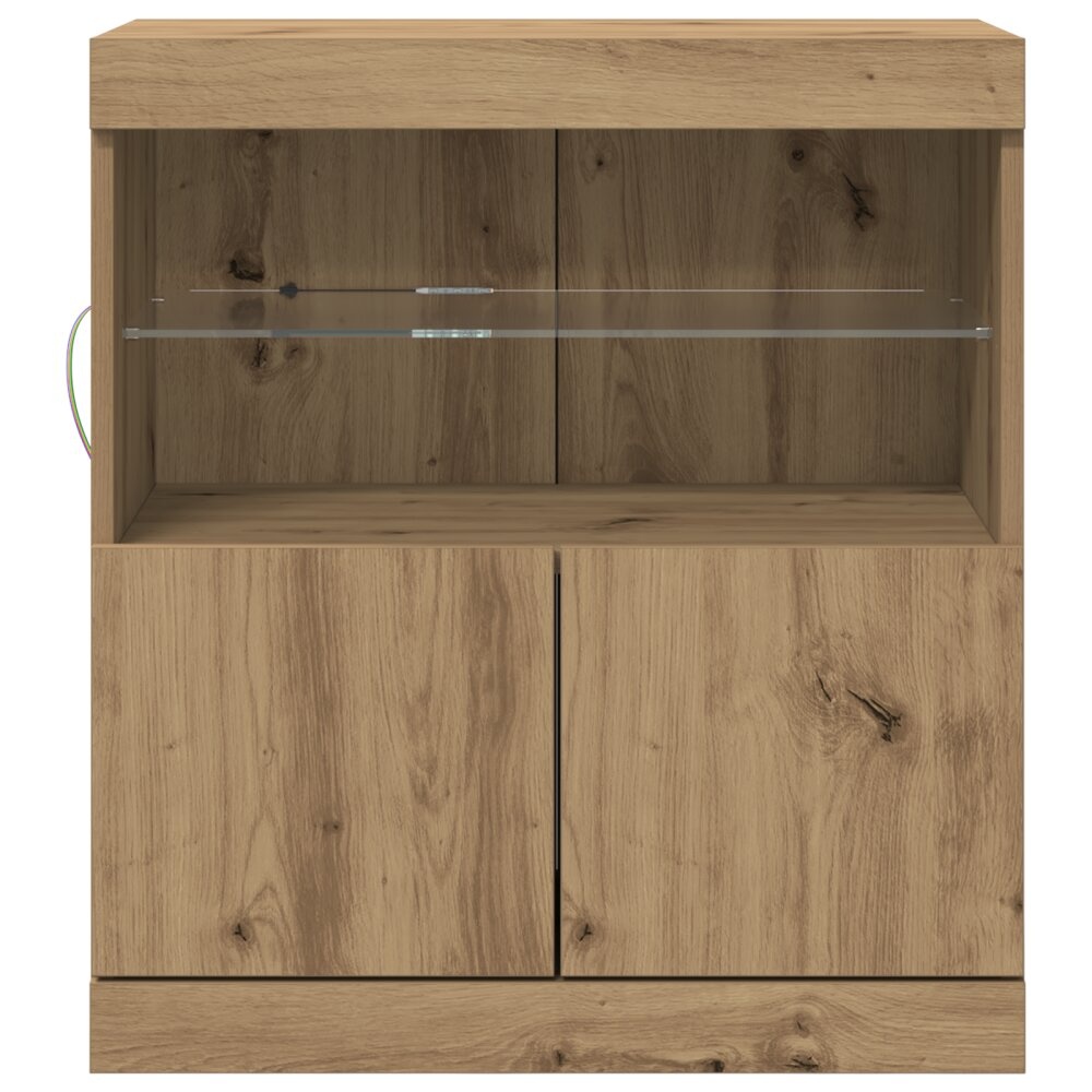 VidaXL Dressoir met LED-verlichting 60x37x67 cm artisanaal eiken