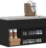 VidaXL Halbankje 60x30x45 cm bewerkt hout zwart eikenkleurig