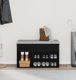 VidaXL Halbankje 60x30x45 cm bewerkt hout zwart eikenkleurig