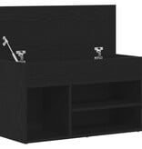 VidaXL Halbankje 60x30x45 cm bewerkt hout zwart eikenkleurig