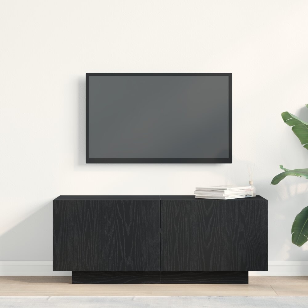 VidaXL TV Kast Zwart eiken Spaanplaat 100 x 35 x 40 cm Opslag TV Kast