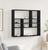 VidaXL Wandschap 90x16x78 cm bewerkt hout zwart eikenkleur