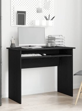 VidaXL Bureau 90x50x74 cm bewerkt hout zwart eikenkleur