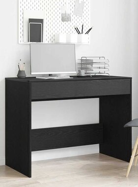 VidaXL Bureau 101x50x76,5 cm spaanplaat zwart eikenkleurig