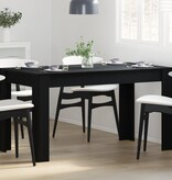 VidaXL Eettafel Zwart Eiken 140x74,5x76 cm Geengineerd Hout