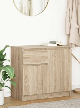 VidaXL Dressoir met lade 71x35x65 cm spaanplaat sonoma eikenkleurig